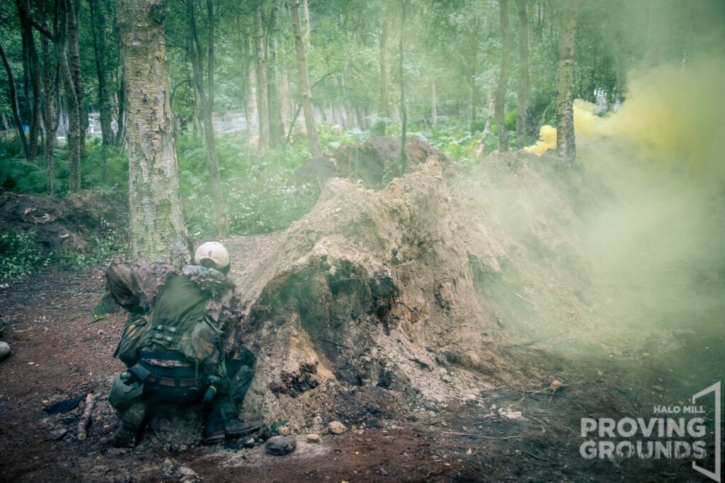 Halo Mill Proving Grounds Airsoft event at Yorkshire Outdoor Activity Park, lots of smoke