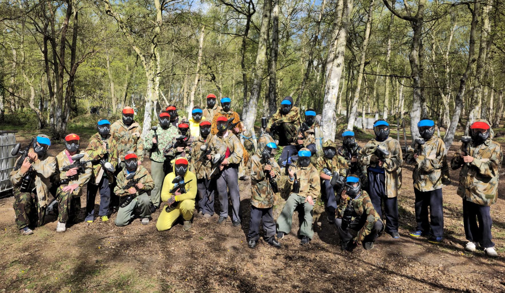 Players enjoying paintball at Yorkshire Outdoor Activity Park