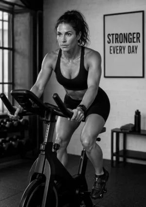 Exercise Bike Girl Poster