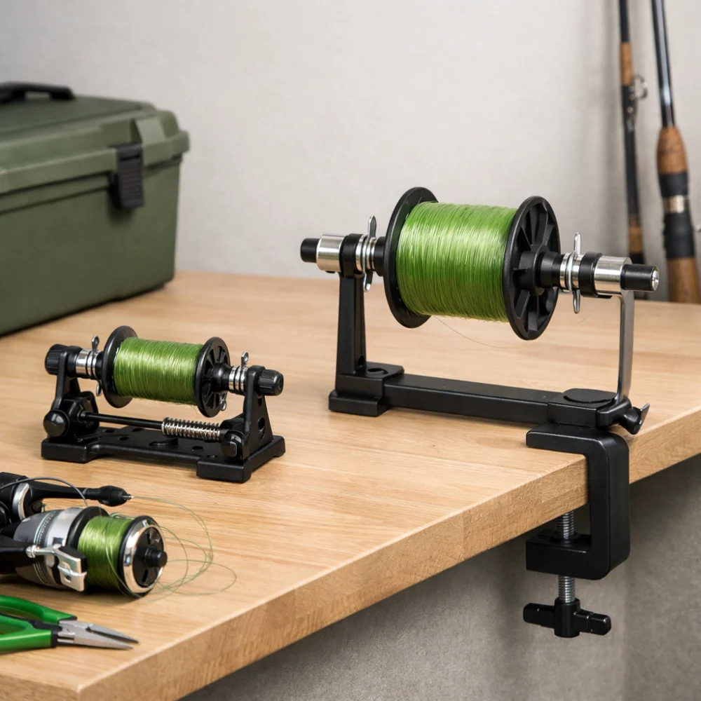 Two fishing spooler styles shown side by side for comparison