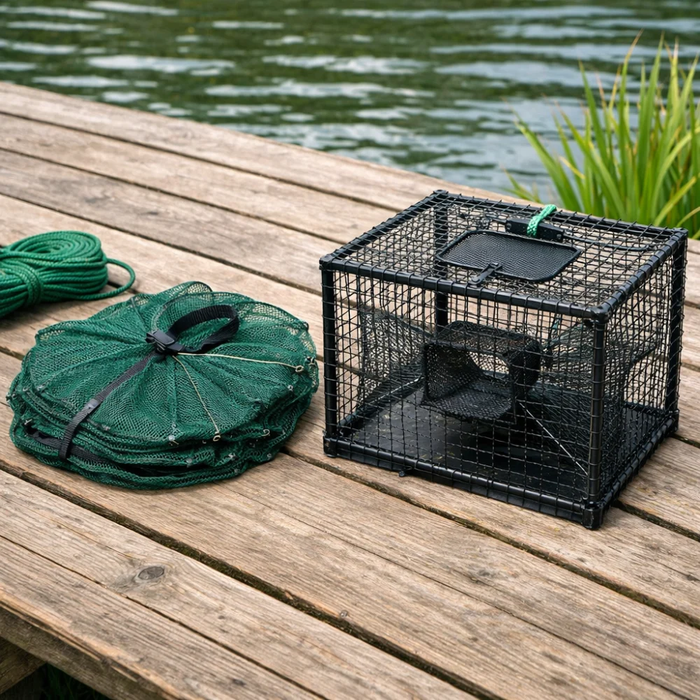Two generic fishing trap styles compared side by side