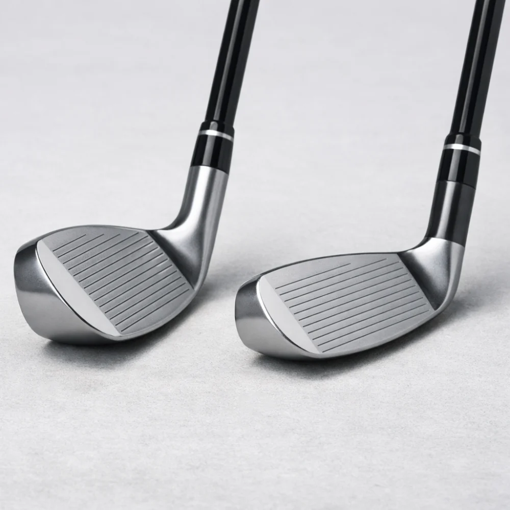 Two golf club chippers with different loft angles