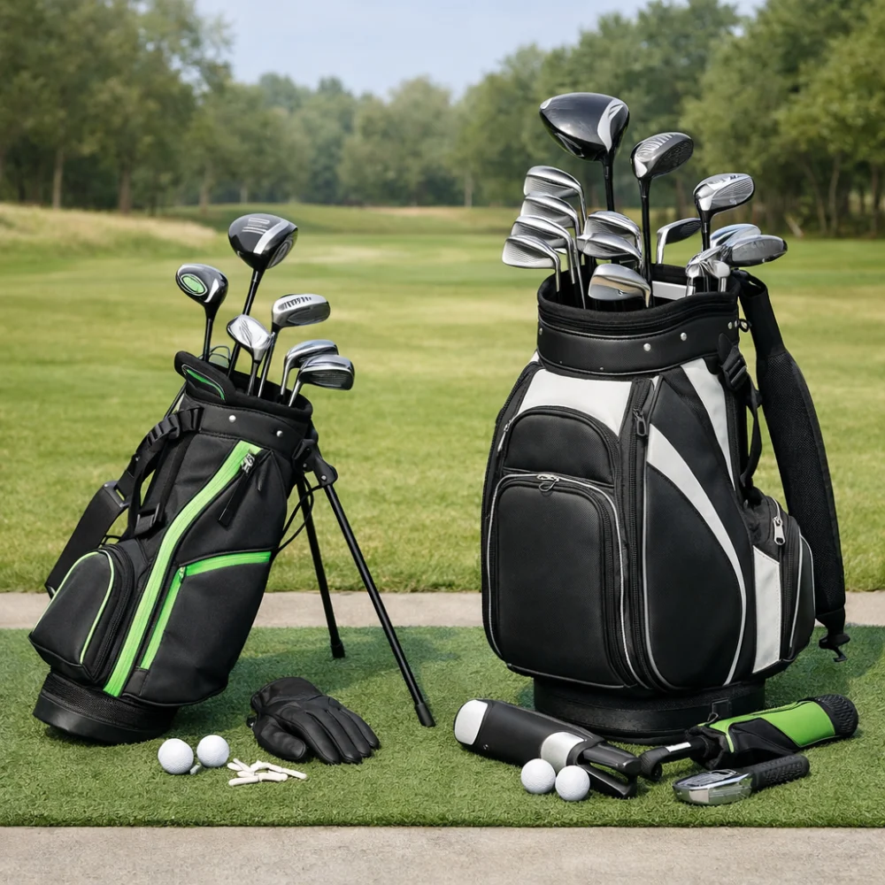 Two golf club set layouts shown side by side for comparison