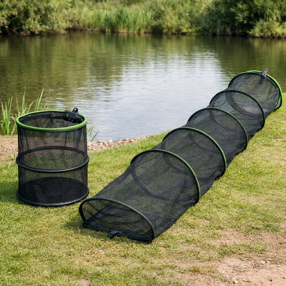 Two keep nets showing different sizes and shapes