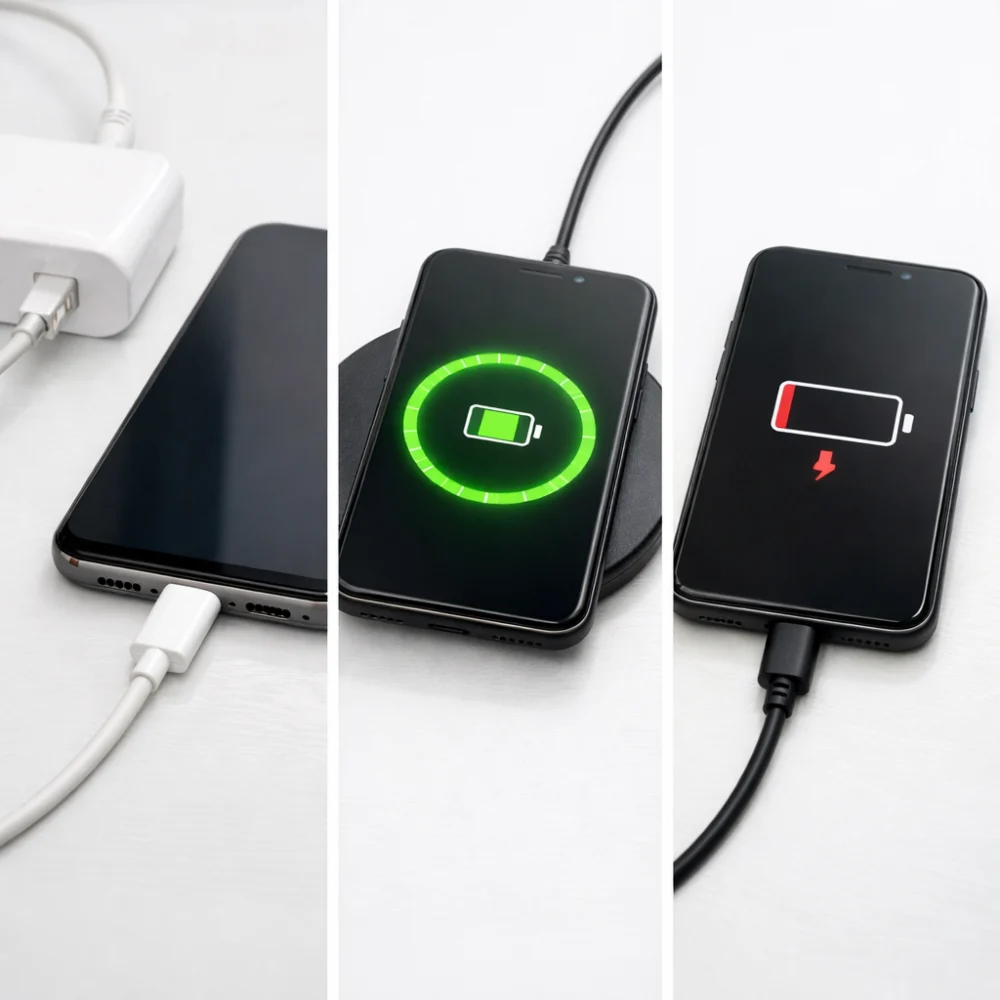 Generic charging connection and status comparison for a leisure battery charger