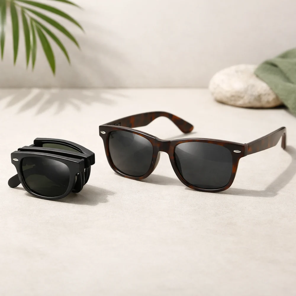 Two generic sunglasses shown on a neutral background
