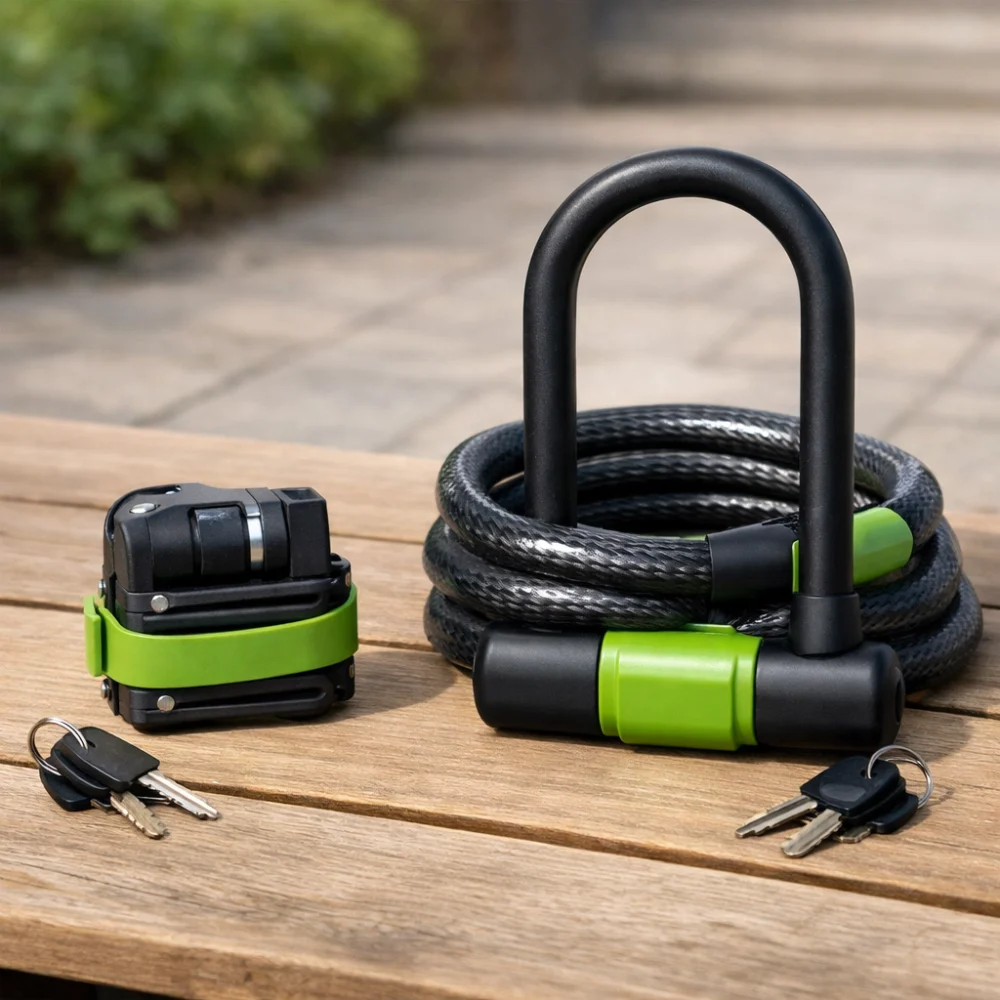 Two generic vehicle security accessories showing different sizes and shapes