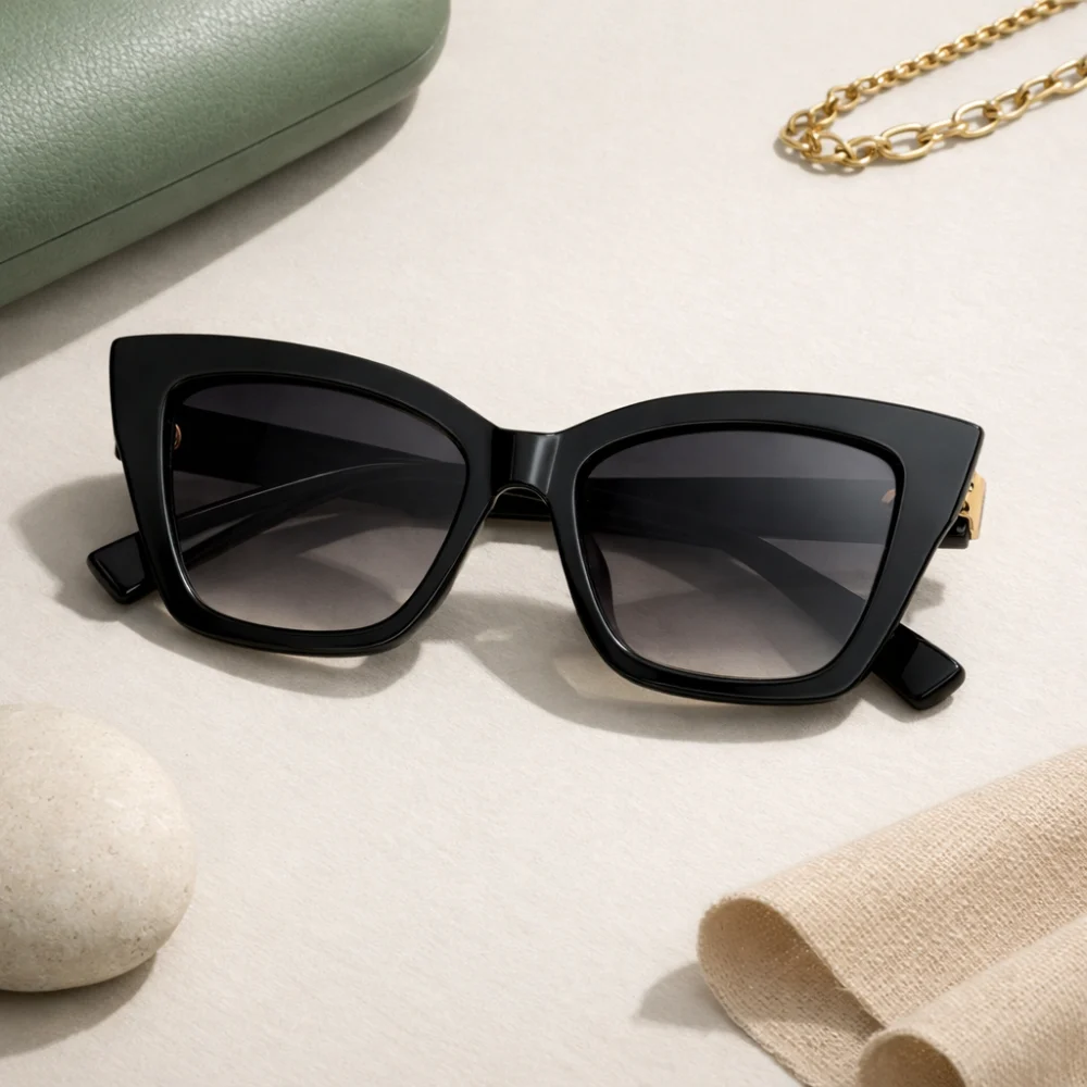 Stylish fashion sunglasses on a neutral background