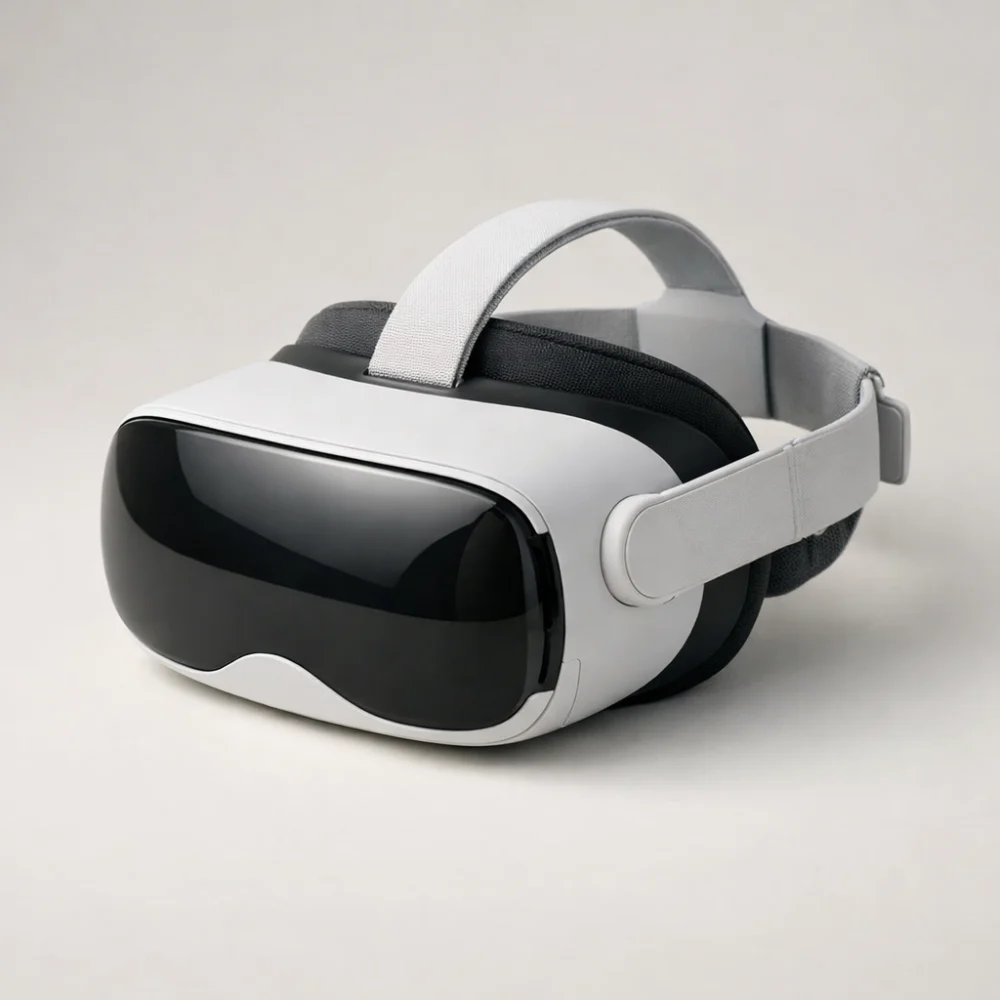 A virtual reality headset shown on a plain background
