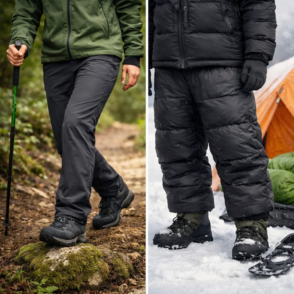 Two insulated trouser styles shown side by side
